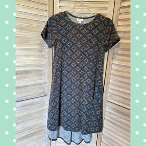 Lularoe Carly Dress  XS Jewel Tone Print